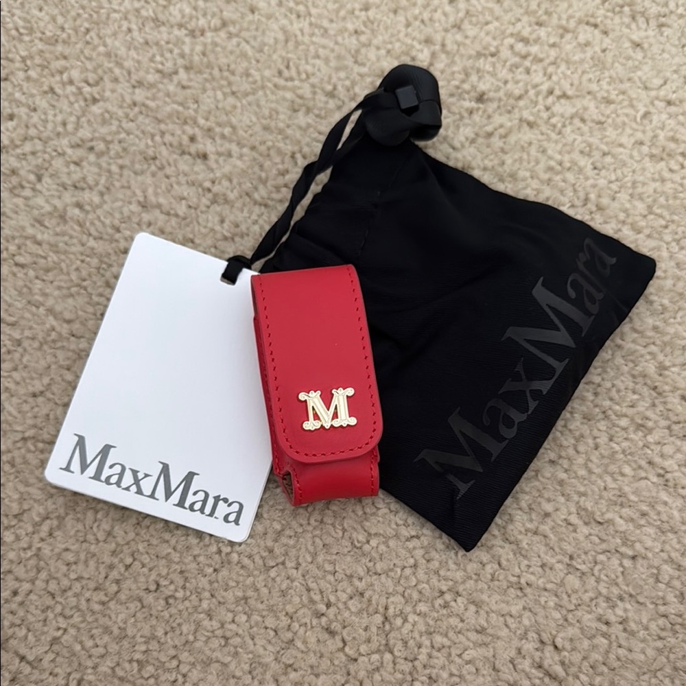 MaxMara Scarlet Leather Lipstick Case